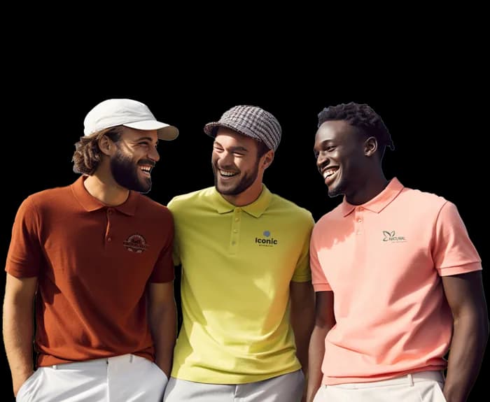 Team wearing custom embroidered polos