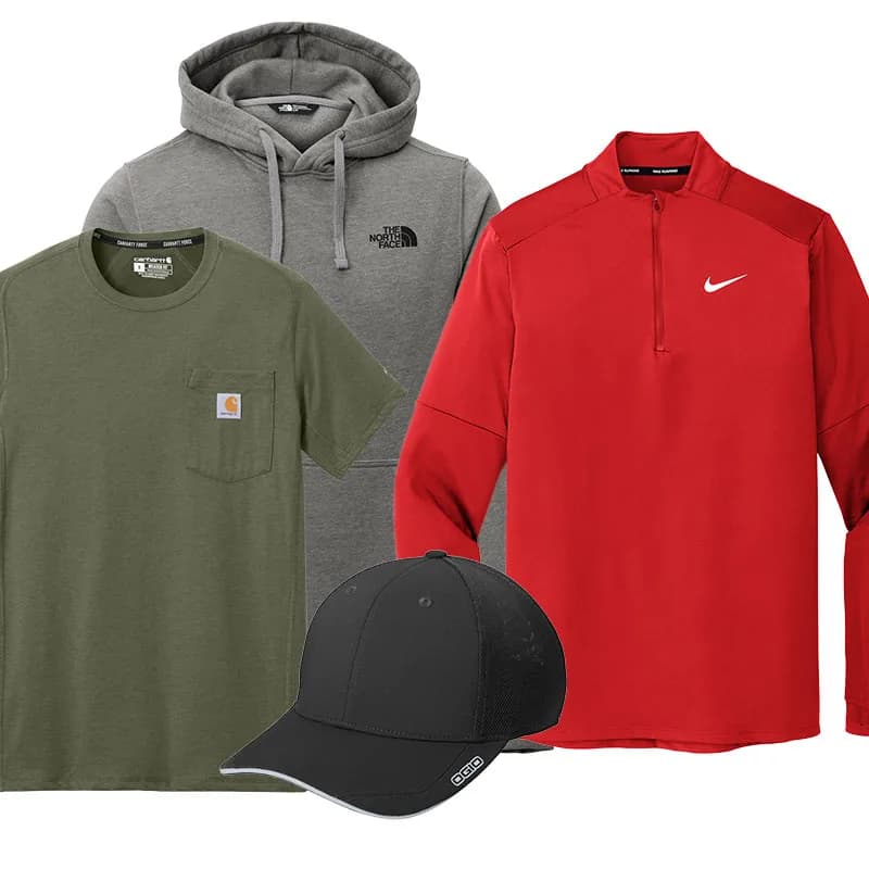 All custom apparel categories