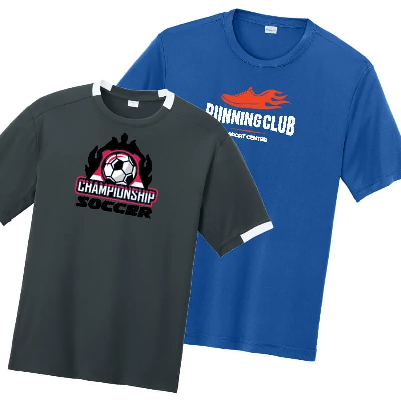 Performance fabric custom t-shirts