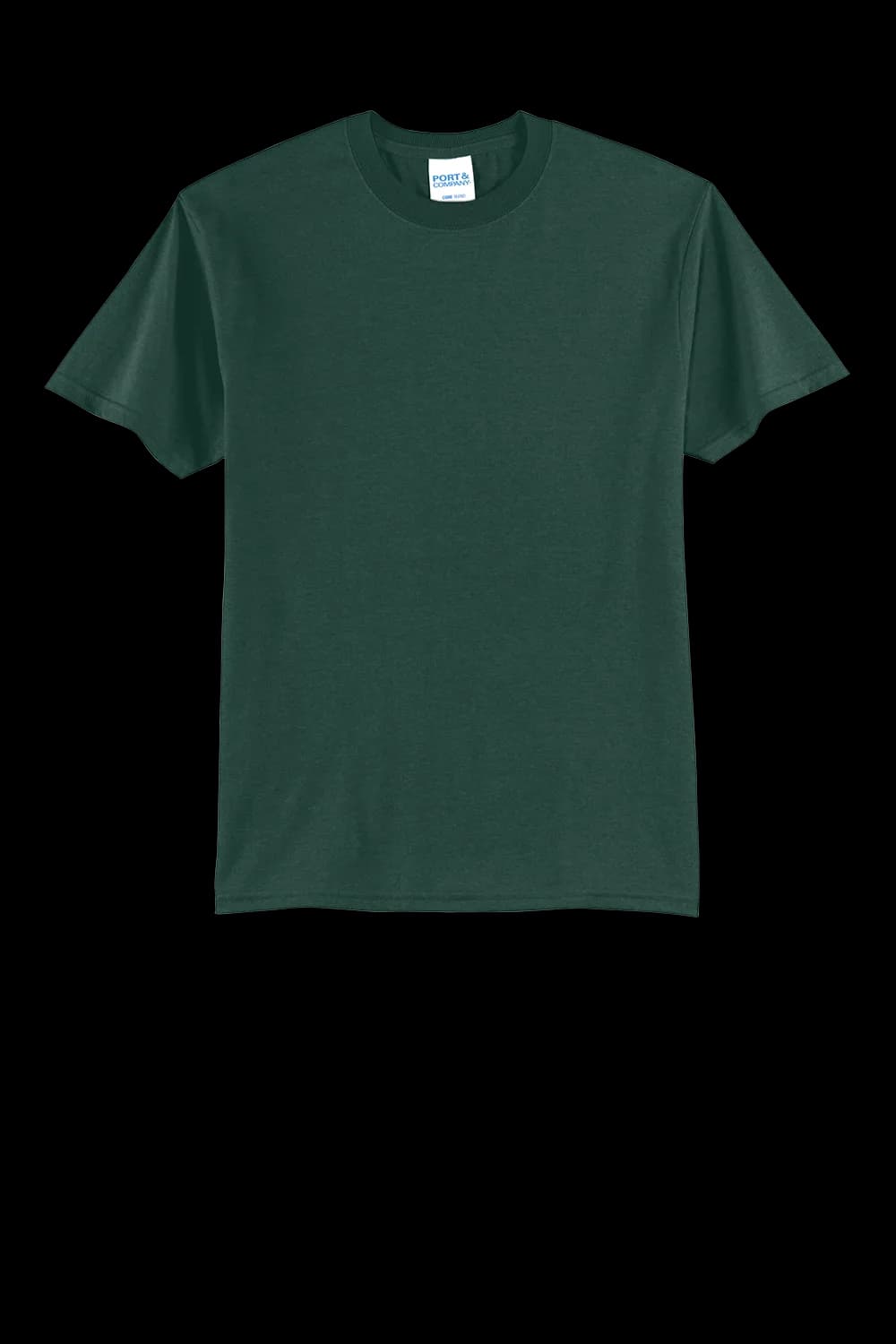 Port & Company PC55 Core Blend Tee blank in dark green