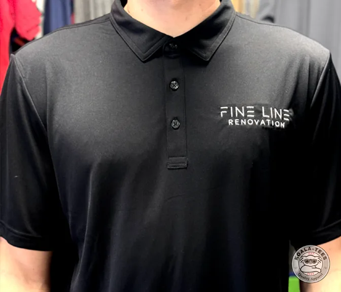 Embroidered company uniform polos for a local business