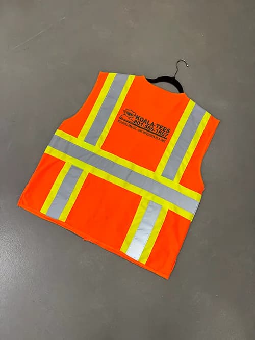 Logo-printed hi-vis safety apparel for the trades