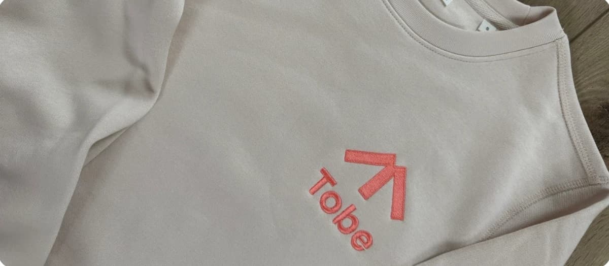 Embroidered crewneck sweatshirt made for Tobe Agency