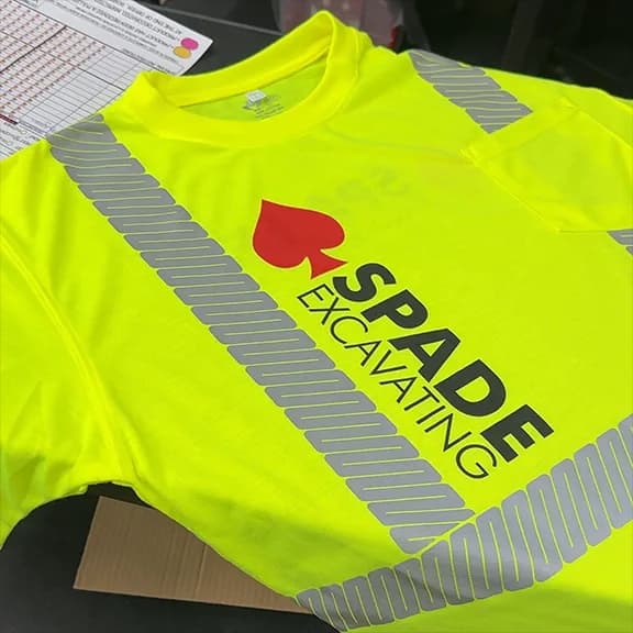 Screen printed safety apparel